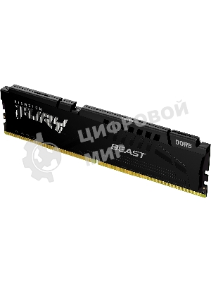 Оперативная память Kingston Fury Beast, DDR5, 16GB (1x16 GB), 5200 MHz, CL40, DIMM, с радиатором, черный