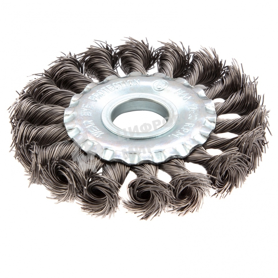 Щетка Matrix для УШМ 100 мм, посадка 22,2 мм, плоская, крученая металлическая проволока