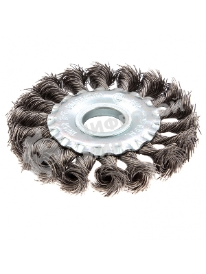 Щетка Matrix для УШМ 100 мм, посадка 22,2 мм, плоская, крученая металлическая проволока