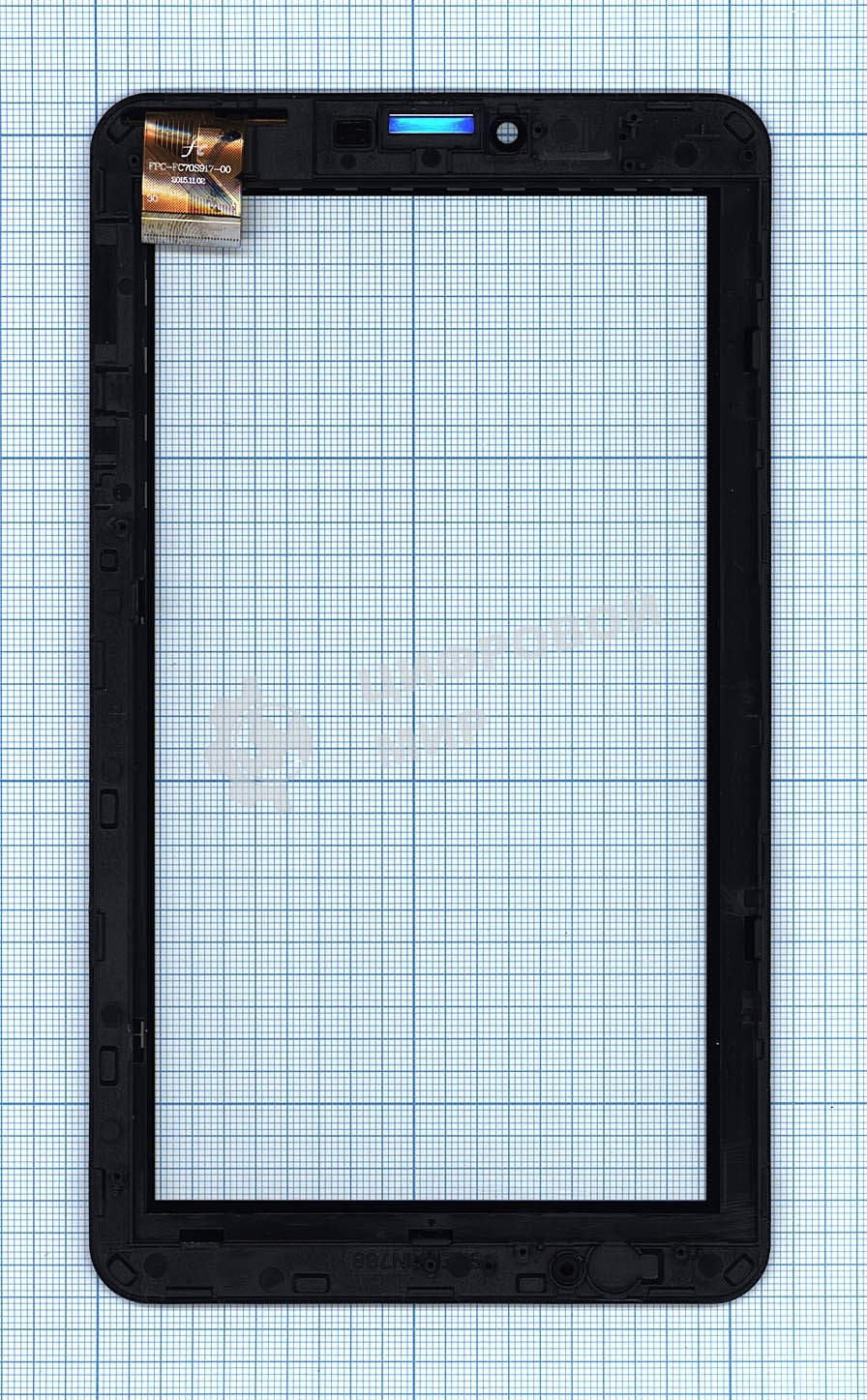 Сенсорное стекло (тачскрин) для Irbis TZ51, черное с рамкой