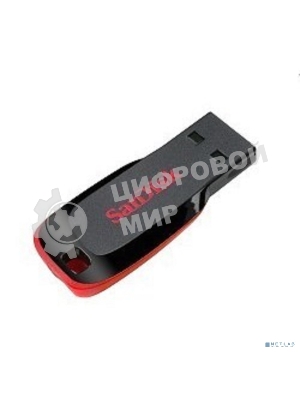 Флешка USB Sandisk CZ50 Cruzer Blade (SDCZ50-016G-B35), 16Gb, USB 2.0, R/W 15/4, черный/красный