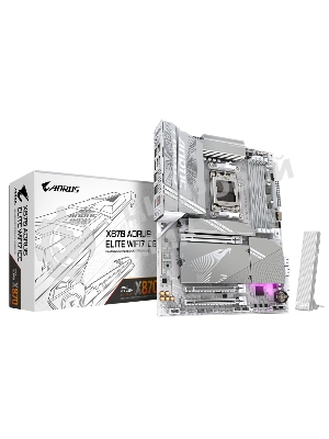 Материнская плата Gigabyte X870 AORUS ELITE WIFI7 ICE, AM5, AMD X870, 4xDDR5, 4xSATA, 4xM.2, 1xPCI-E 5.0 x16, 1xPCI-E 4.0 x4, 1xPCI-E 3.0 x2, 1xHDMI, 1x 2.5Gb LAN, 2xUSB-C 4.0, 2xUSB 3.2 Gen 2, 4xUSB 3.2 Gen 1, 4xUSB 2.0, 2x3.5 мм, 7.1, ATX