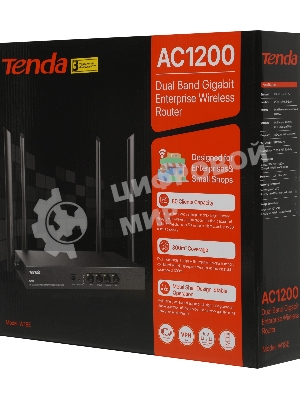 Гигабитный беспроводной маршрутизатор Tenda W18E точки доступа AC1200, до 300 Мбит/с на 2,4 ГГц + до 867 Мбит/с на 5 ГГц