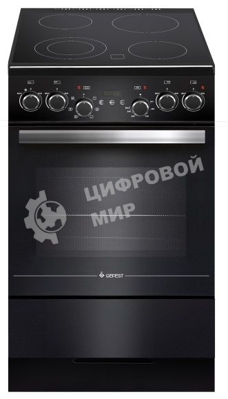 Плита электрическая Gefest ЭП Н Д 5560-03 0057 черный, конфорок 4 электрических, духовка 55 л, 50 см x 85 см x 58.5 см