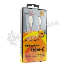 Кабель USB2.0 Cablexpert CC-G-USBC01R-1M, AM/Type-C, серия Gold, длина 1м, красный, блистер