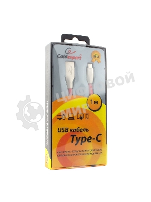 Кабель USB2.0 Cablexpert CC-G-USBC01R-1M, AM/Type-C, серия Gold, длина 1м, красный, блистер