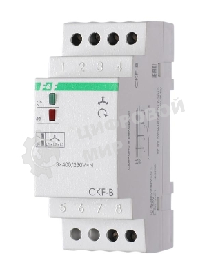 Реле контроля наличия; ассимметрии и чередования фаз CKF-B (монтаж на DIN-рейке 35мм; задержка отключения 3-5с; 3х400/230В+N 2А 1Z) F&F EA04.002.002