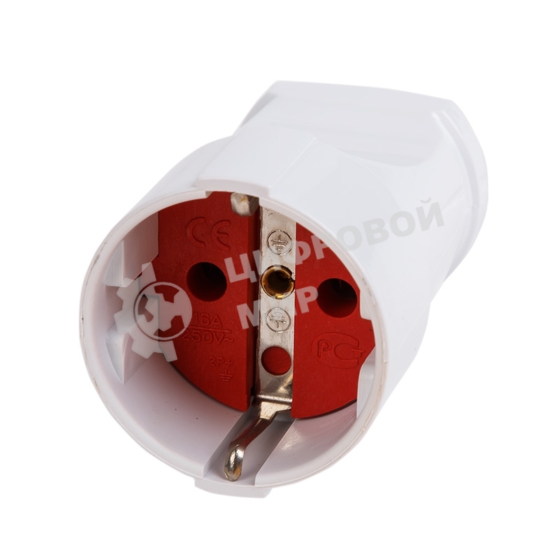 Розетка разборная Rexant Евро с з/к 16А белая