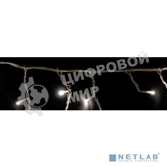 Гирлянда Neon-night Айсикл (бахрома) светодиодный, 1,8 х 0,5 м, белый провод, 220В, диоды белые