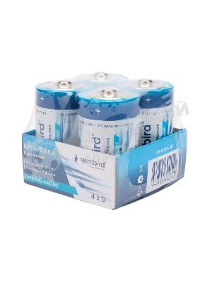 Батарейки щелочные/алкалиновые Gembird Gb-LR20-4B, тип D(LR20), 4шт, коробка