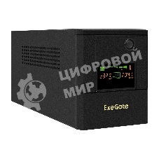 Источник бесперебойного питания ExeGate Smart LB-2200.LCD.AVR.4SH (2200VA/1300W, цветной LCD, AVR, 4*Schuko, батарея 12V 9Ah - 2 шт., металлический корпус, Black)