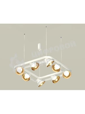 Светильник Ambrella light XB9177081/8 SWH/PYG/CL белый песок/золото желтое полированное/прозрачный GX53 (С9177, N8144)