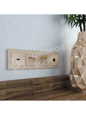 Накладка для розетки HDMI (шампань)