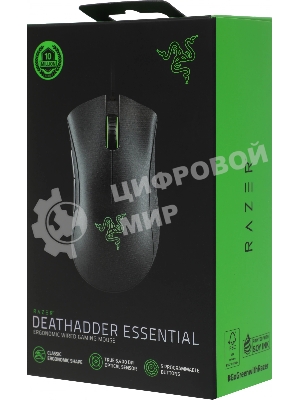 Мышь проводная Razer DeathAdder Essential черный, 6400 dpi, USB, кнопки - 5