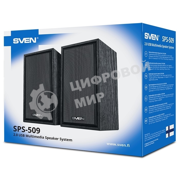 Акустическая система SVEN SPS-509 2.0 (2x3W, USB+БП) дерево, черный