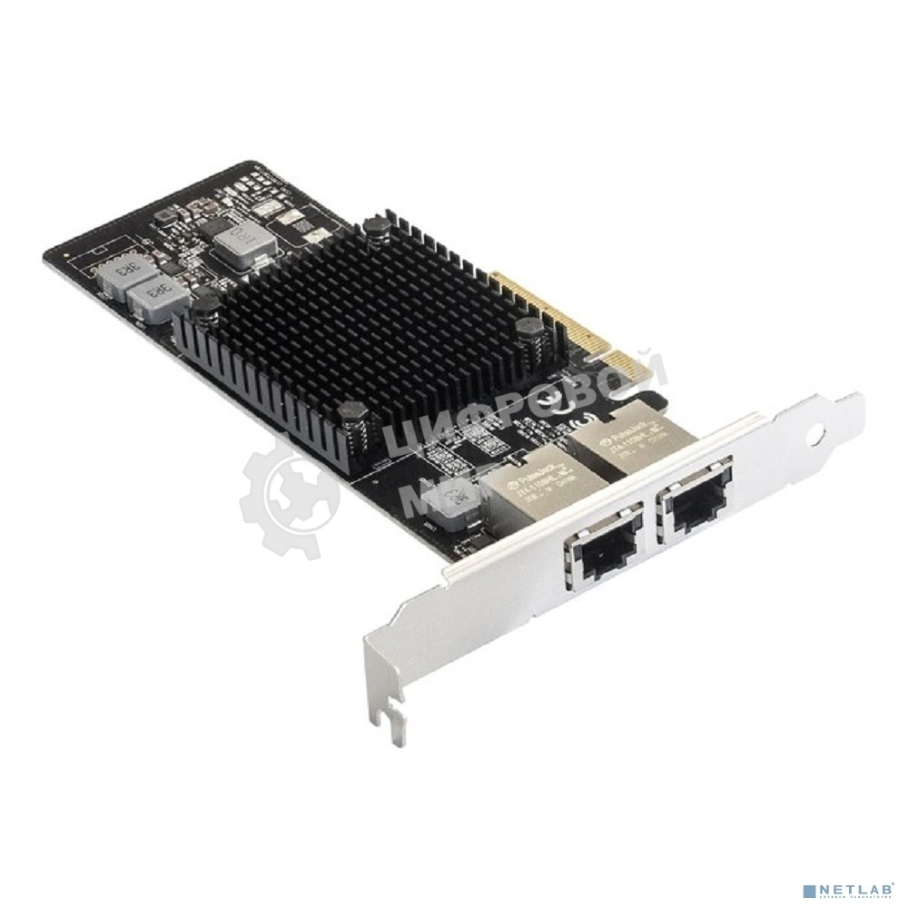 Сетевой адаптер ExeGate EXE-X550-T2 (PCI-E x8 v3.0, порты 2xRJ45 (медные), 10Gb/s (10/5/2.5/1Gb/s, 100Mb/s), Server NIC Intel Chipset X550)