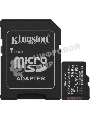 Флеш карта microSDXC 256Gb Kingston SDCS3/256Gb Canvas Select Plus + adapter
