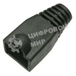 Защитные колпачки для кабеля 6,0мм cat.5, на соединение коннектора с кабелем, черный, 100 шт. в пчк