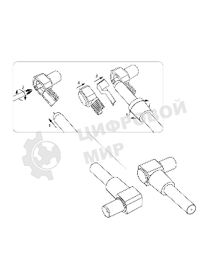 Разъем штекер TV Rexant без пайки белый угловой