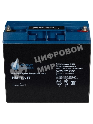 Батарея для ИБП Парус-электро HM-12-17 (AGM/12В/17,0Ач/,болт M5)