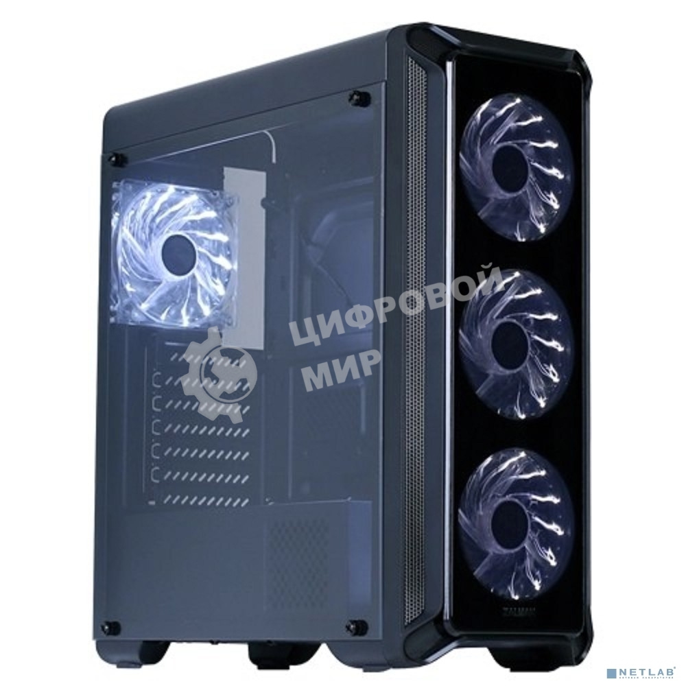 Компьютерный корпус Zalman i3 edge черный без БП ATX 3x120мм 2xUSB 2.0 1xUSB 3.0 audio bott PSU