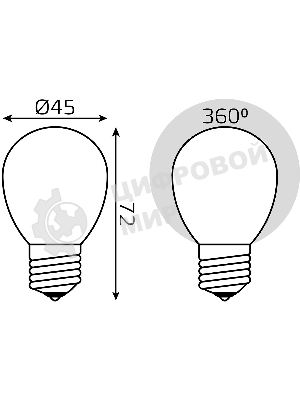 Лампа светодиодная Gauss Filament 105202109-D 9Вт цок.:E27 шар 220B 3000K св.свеч.бел.теп. (упак.:10шт)