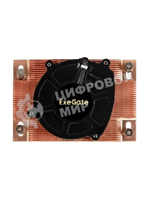 Кулер для процессора ExeGate ESNK-P0062AP4v2.PWM.1U.SP3.Cu медный, 80 мм, медь, 6300 об/мин, 63 дБ, 4 pin, 165 Вт, 27 мм