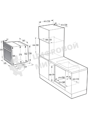 Независимая духовка Gorenje BOSX6737E09BG, встраиваемый