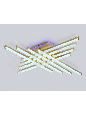 Потолочный светодиодный светильник Ambrella light FL6263 GD золото 115W 3000K-6400K+RGB 810*810*130 (ПДУ ИК)