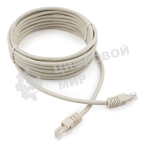 Патч-корд UTP Cablexpert cat.6, 5м, литой, многожильный, серый