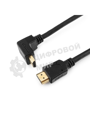 Кабель Cablexpert HDMI CC-HDMI490-15, 19M/19M, v2.0, медь, позол.разъемы, экран, угловой, 4.5м, черный, пакет