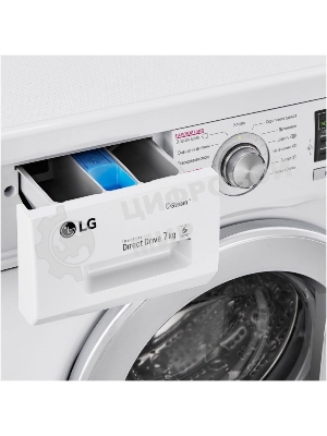 Стиральная машина LG F1296HDS1 белый, загрузка фронтальная 7 кг, 1200 об/мин., класс: А