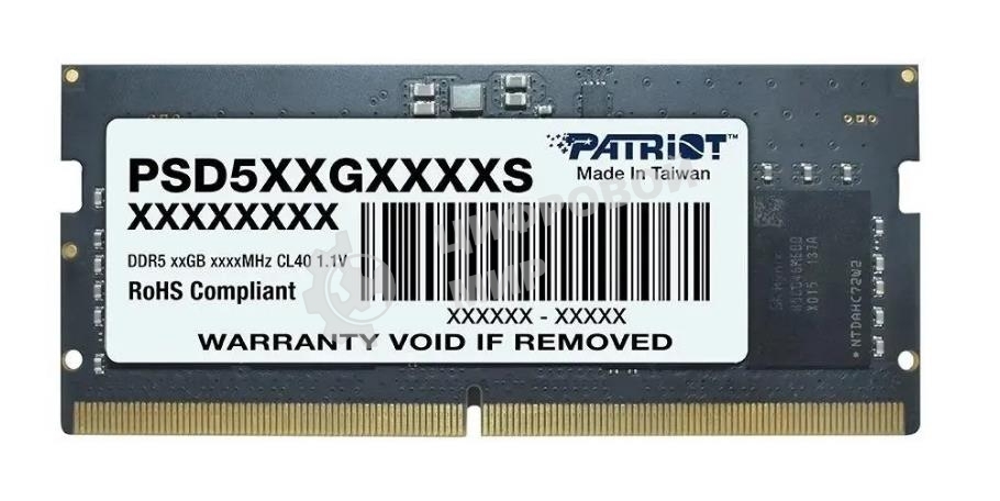 Оперативная память Patriot, DDR5, 16GB (1x16 GB), 4800 MHz, CL40, SO-DIMM