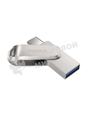 Флешка USB SanDisk Ultra Dual Luxe (SDDDC4-256G-G46), 256Gb, USB 3.2/USB Type-C, R/W 150/40, серебристый