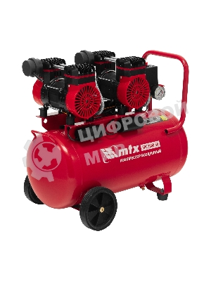 Компрессор безмасляный малошумный SPC 3000/50, 3000 Вт, ресивер 50 л, 520 л/мин MTX