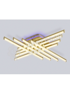 Потолочный светодиодный светильник Ambrella light FL6263 GD золото 115W 3000K-6400K+RGB 810*810*130 (ПДУ ИК)