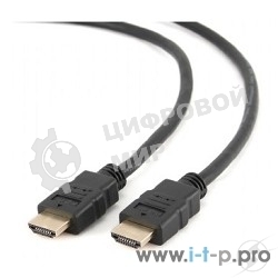 Кабель Cablexpert HDMI CC-HDMI4-1M, 19M/19M, v2.0, медь, позол.разъемы, экран, 1м, черный, пакет