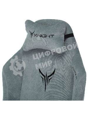 Кресло игровое Бюрократ Knight N1 Fabric серо-голубой Light-28 с подголов. крестовина металл