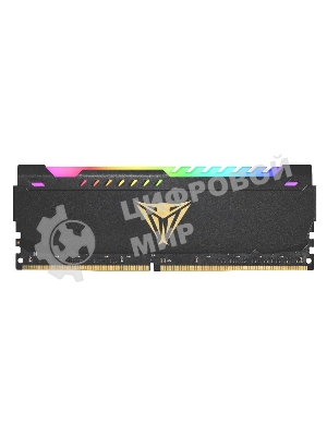 Оперативная память Patriot Viper Steel, DDR4, 8GB (1x8GB), 3200MHz, CL18, DIMM, с радиатором, RGB, черный