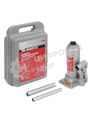 Домкрат гидравлический бутылочный Matrix, 4 т, h подъема 194–372 мм, в пласт. кейсе
