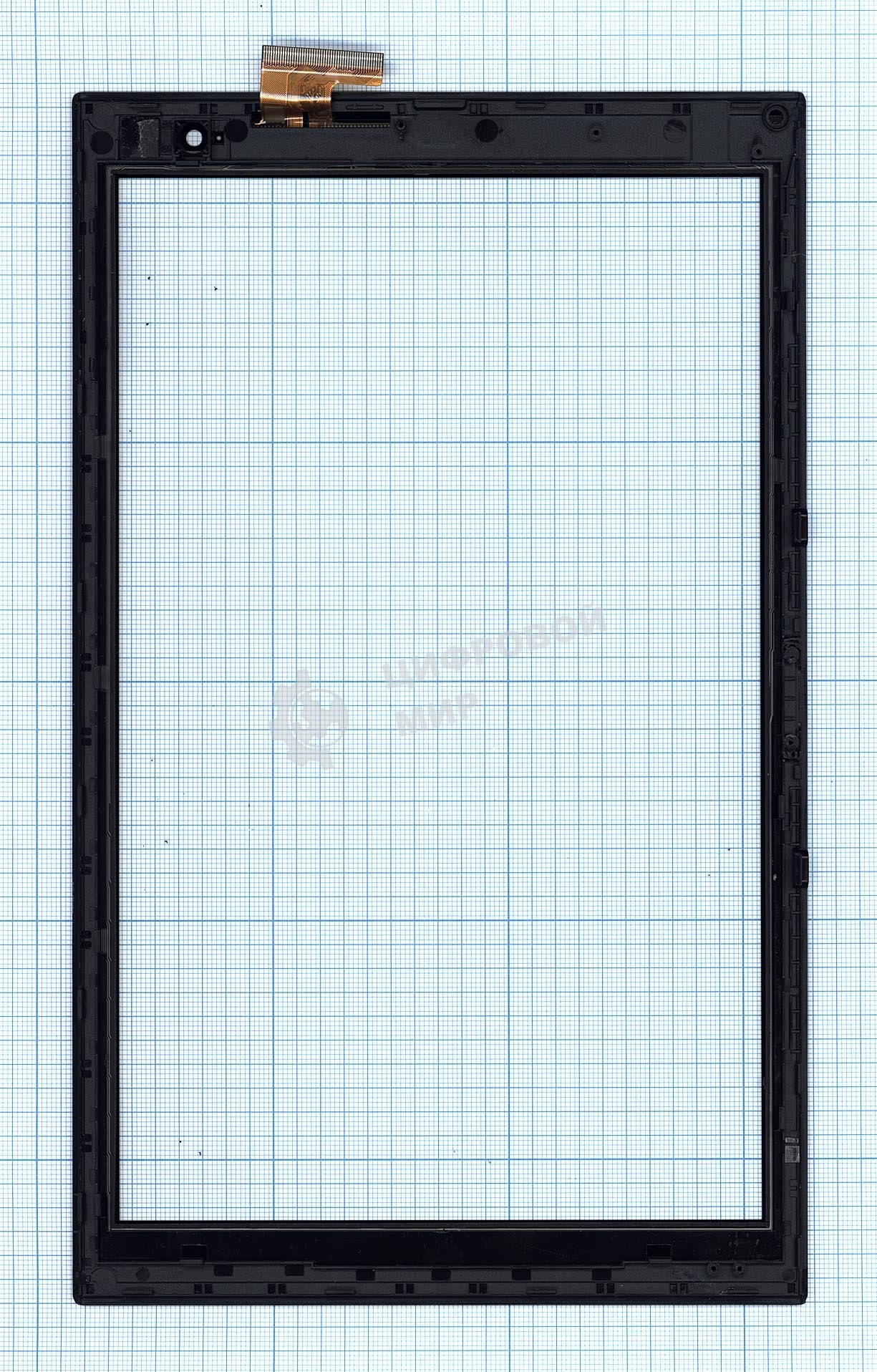 Сенсорное стекло (тачскрин) для Irbis TW43, черное с рамкой