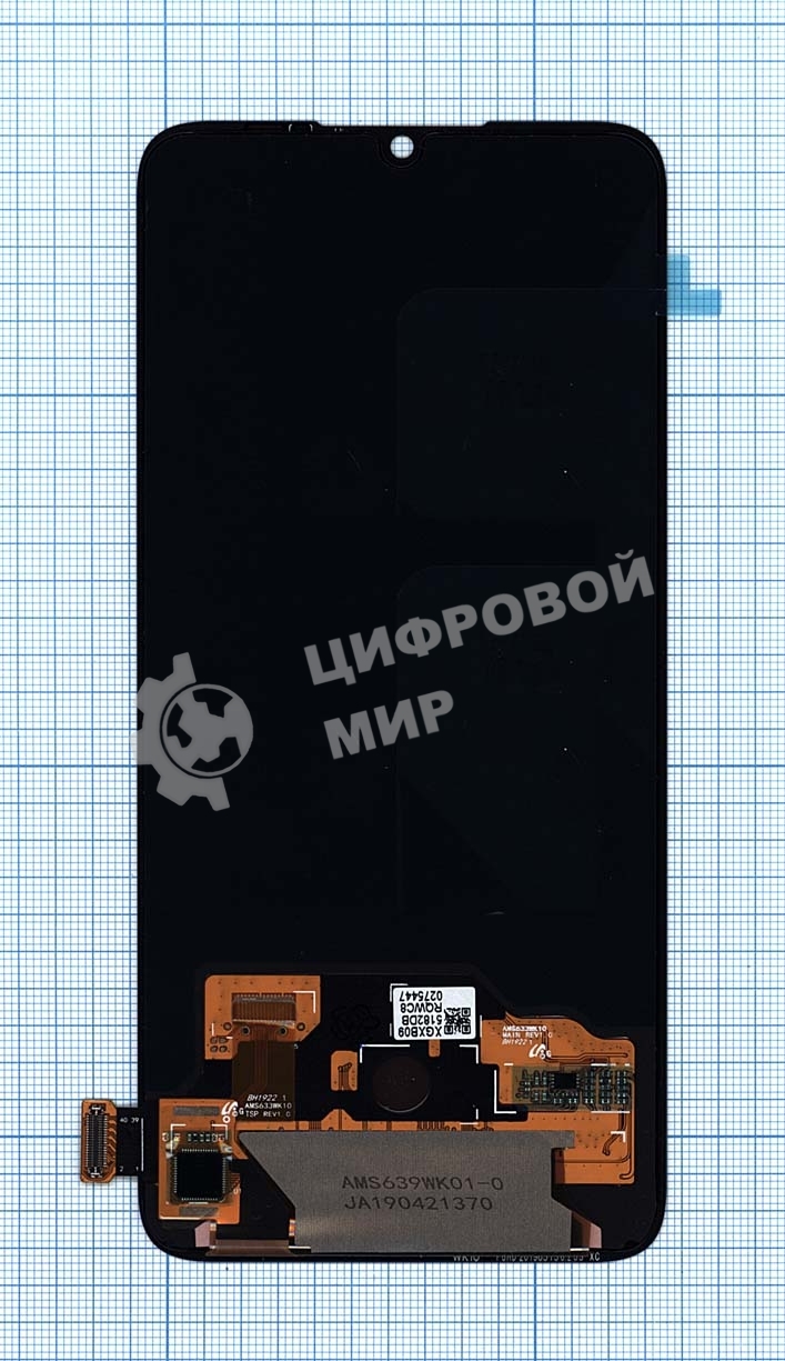 Дисплей для Xiaomi Mi A3 Lite, Mi 9 Lite, CC9 в сборе с тачскрином OLED черный
