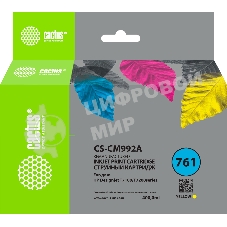 Картридж струйный Cactus CS-CM992A №761 желтый (400мл) для HP HP DesignJet T7100/Т7200