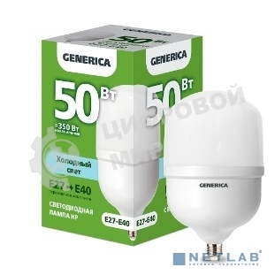 Лампа cветодиодная LED IEK LL-HP-50-230-65-E27-E40-G HP 50Вт 230В 6500К E27-E40 GENERICA