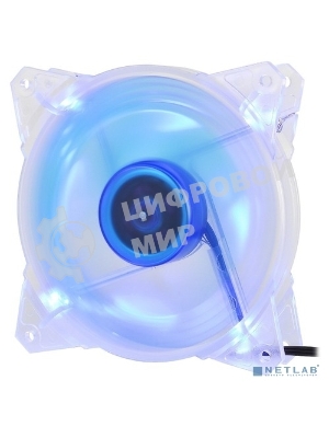 Вентилятор для корпуса Crown CMCF-12025S-1211 прозрачный/синий, 120 мм, 1650 об/мин, 28 дБ, 3 pin