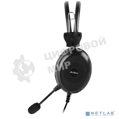 Гарнитура проводная с микрофоном A4Tech HU-30 черный 2м накладные USB оголовье