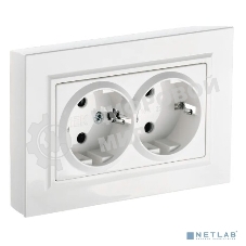 Розетка 2-я с з/к без з/ш IEK BRITE 16А в сб. РС12-3-БрБ белый