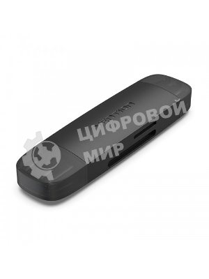 Кард-ридер Vention CLKB0/черный/SD,SDHC,SDXC,TF,micro-SD,micro-SDXC,miсro-SDHC/USB 3.0/Type C/OTG/пластик