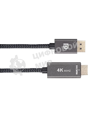 Кабель DisplayPort M-> HDMI M 4K@60Hz 1.8m Telecom,оплетка (TA561M-1.8M)