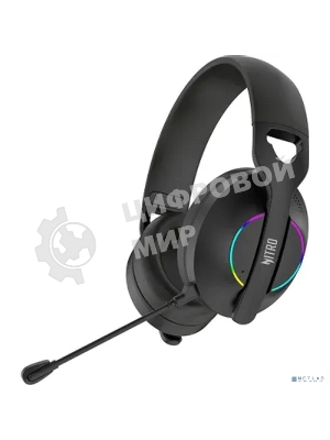 Гарнитура Acer OHR400 чёрный, беспроводная + проводная, USB/mini jack 3.5 мм, до 45 ч, подсветка